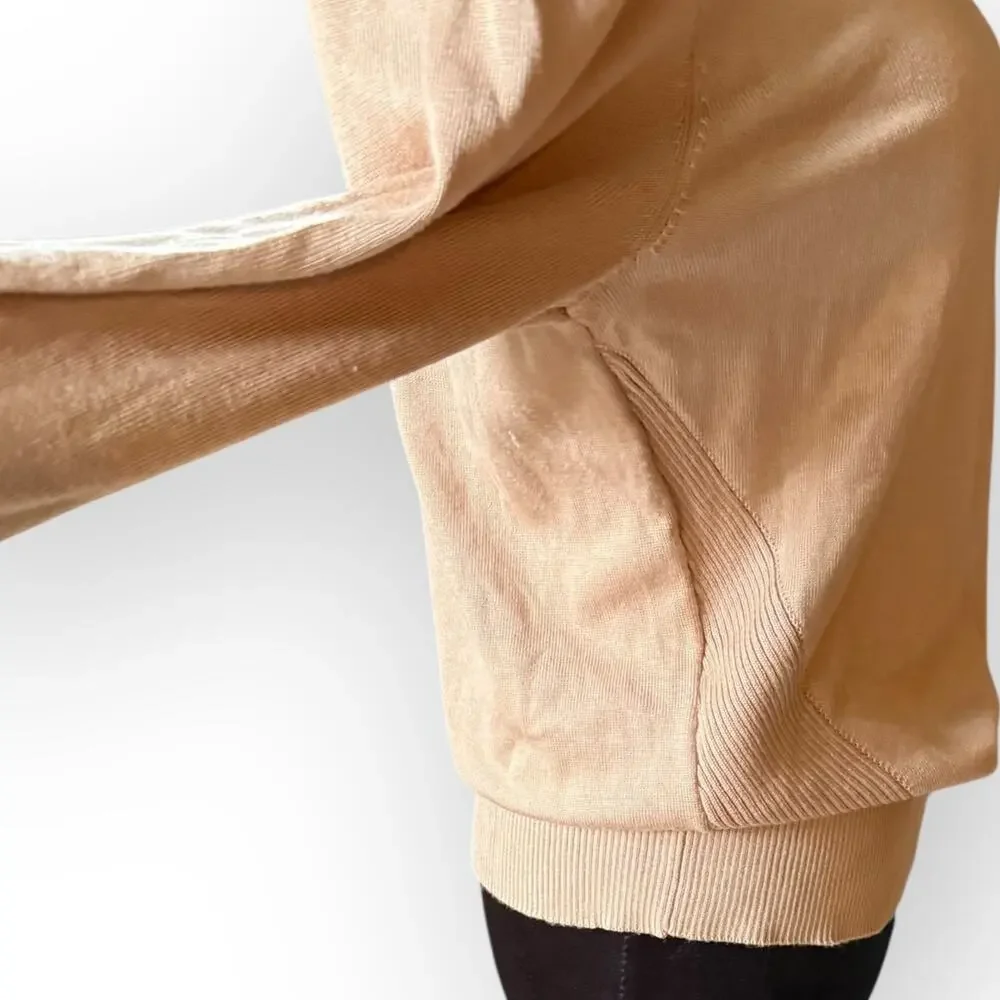 Telluride Women's Tan Knit Turtleneck Sweater with Side Ribbing Size Large - NWT